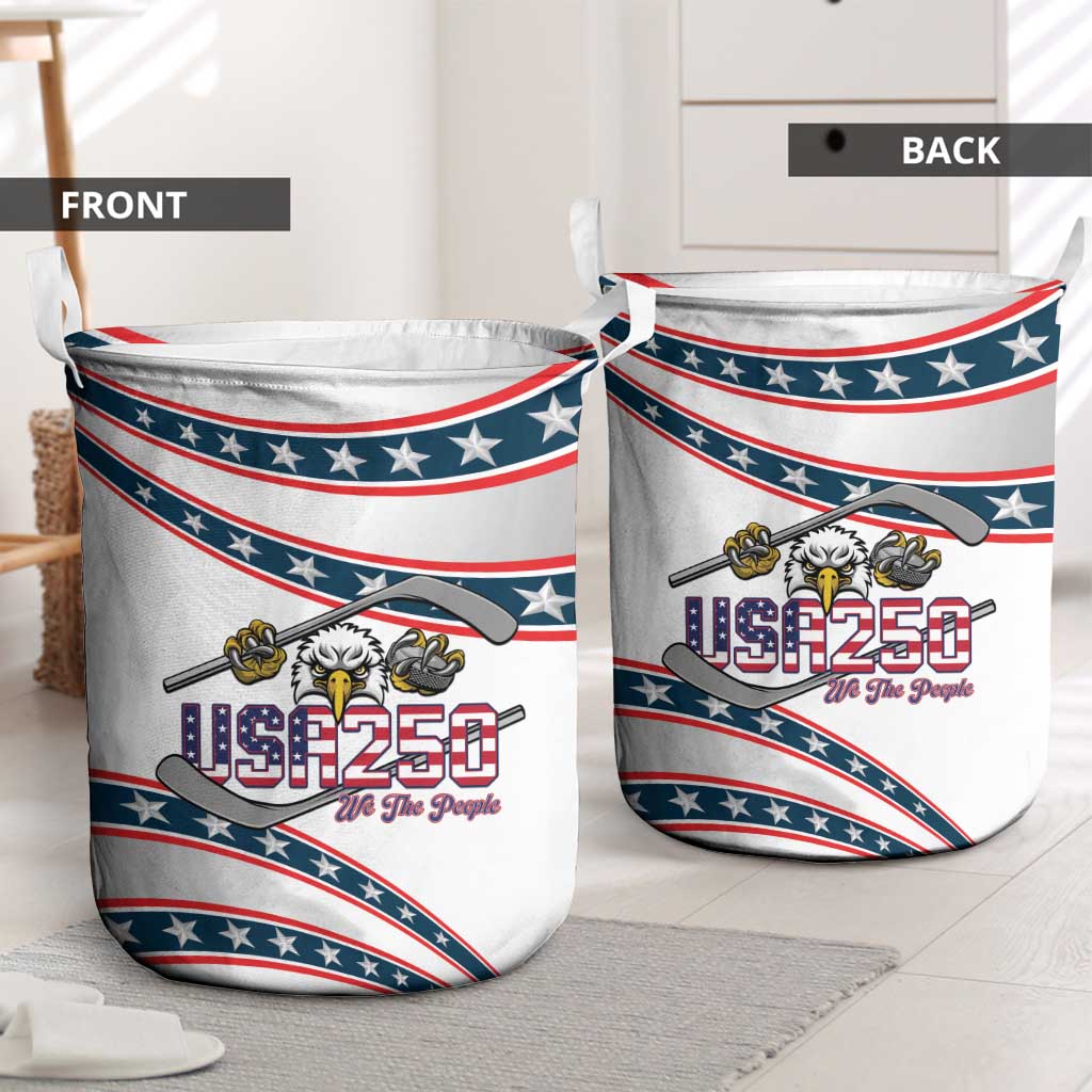 Hockey United States 250th Anniversary Laundry Basket USA Semiquincentennial We The People