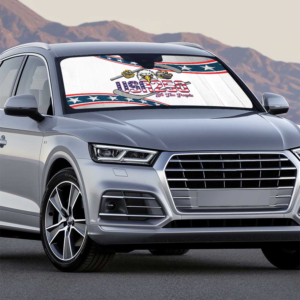 Hockey United States 250th Anniversary Auto Sun Shade USA Semiquincentennial We The People