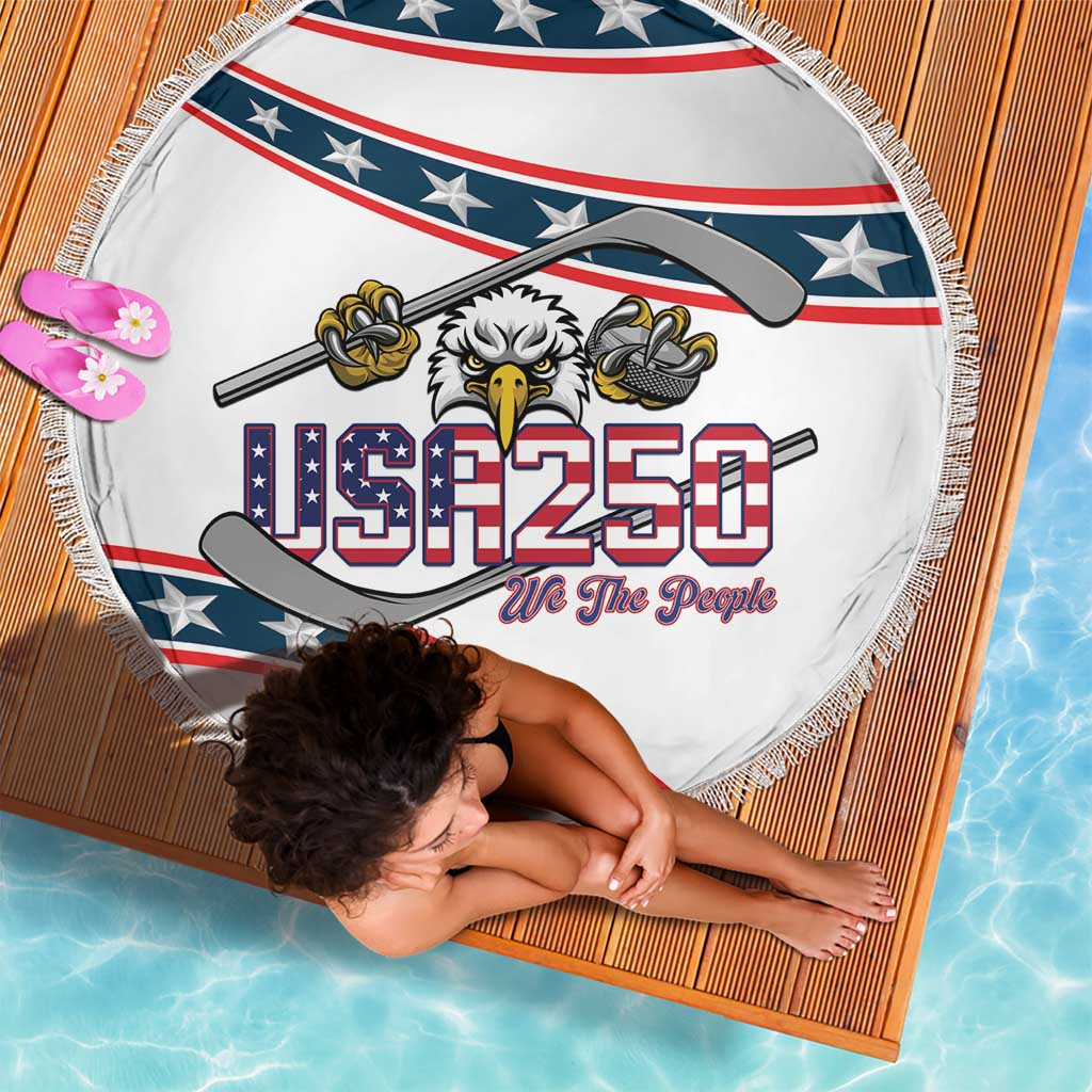 Hockey United States 250th Anniversary Beach Blanket USA Semiquincentennial We The People