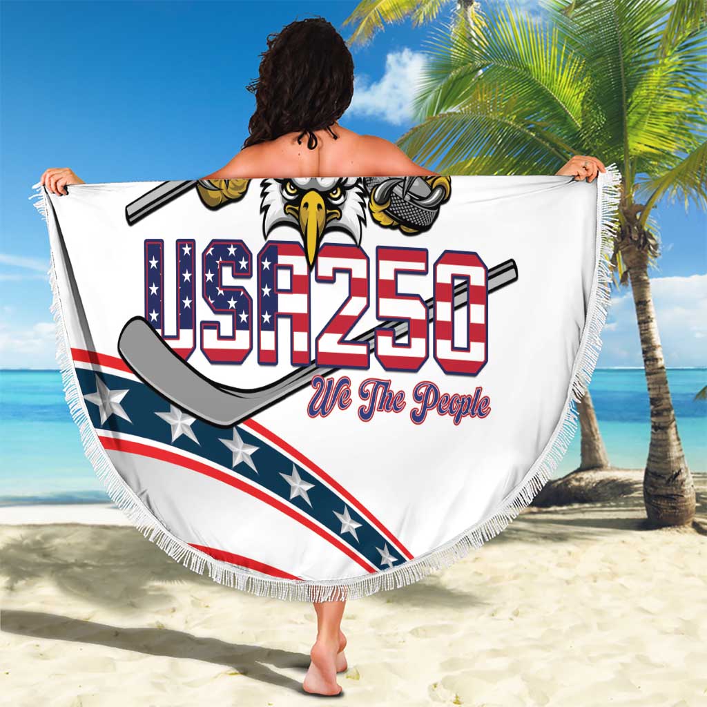 Hockey United States 250th Anniversary Beach Blanket USA Semiquincentennial We The People