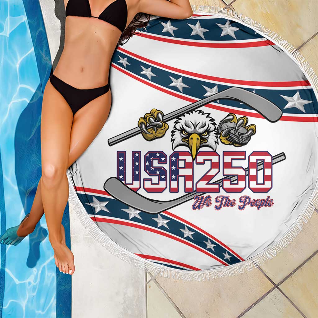 Hockey United States 250th Anniversary Beach Blanket USA Semiquincentennial We The People