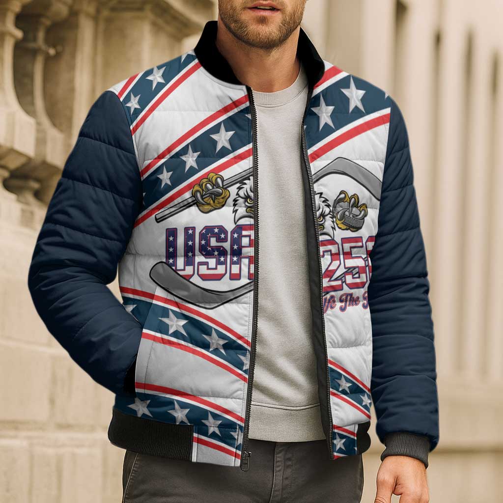 Custom Hockey United States 250th Anniversary Bomber Puffer Jacket USA Semiquincentennial We The People