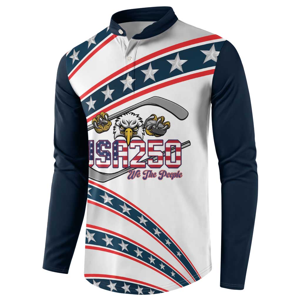 Custom Hockey United States 250th Anniversary Button Sweatshirt USA Semiquincentennial We The People