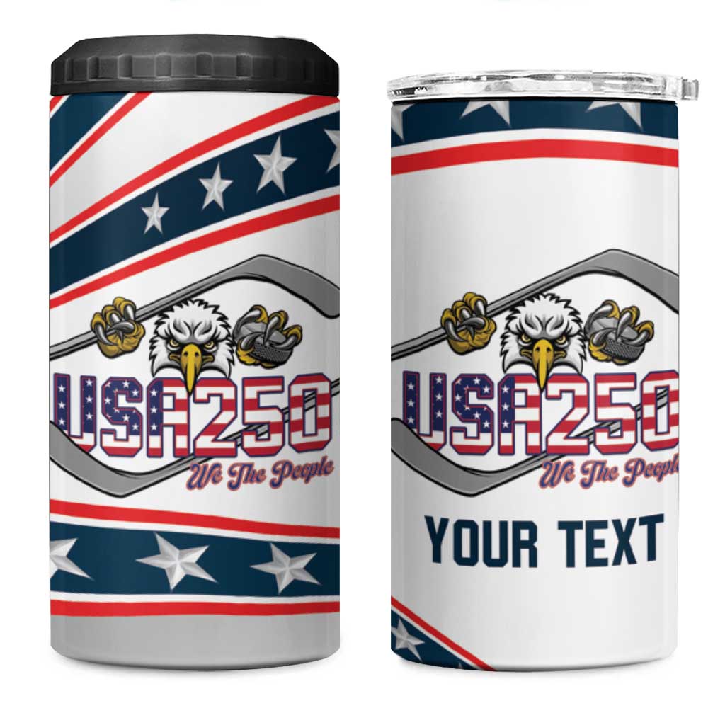 Custom Hockey United States 250th Anniversary 4 in 1 Can Cooler Tumbler USA Semiquincentennial We The People