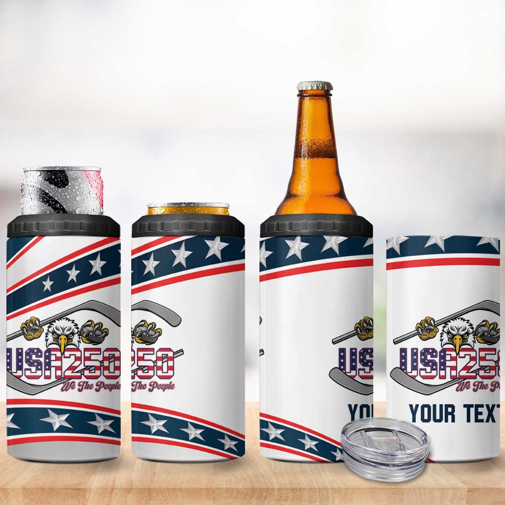 Custom Hockey United States 250th Anniversary 4 in 1 Can Cooler Tumbler USA Semiquincentennial We The People