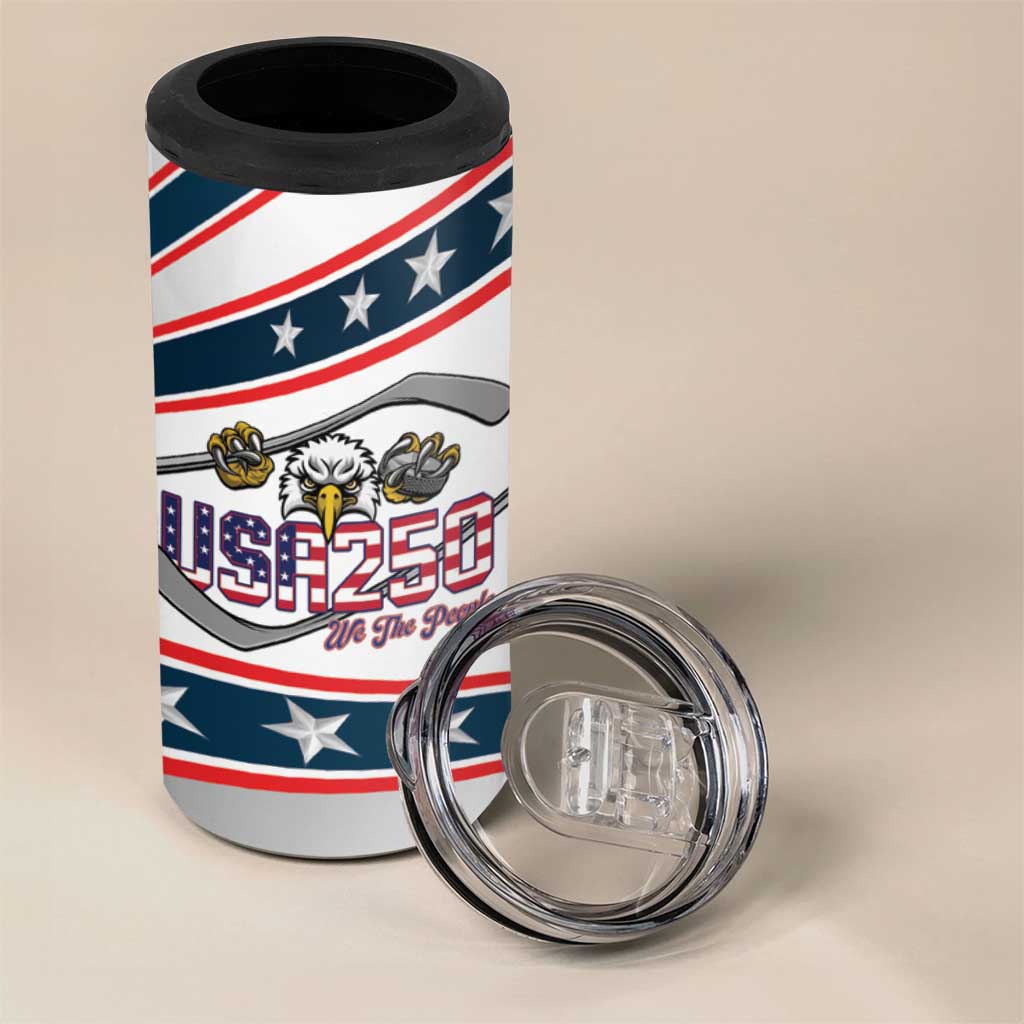Custom Hockey United States 250th Anniversary 4 in 1 Can Cooler Tumbler USA Semiquincentennial We The People
