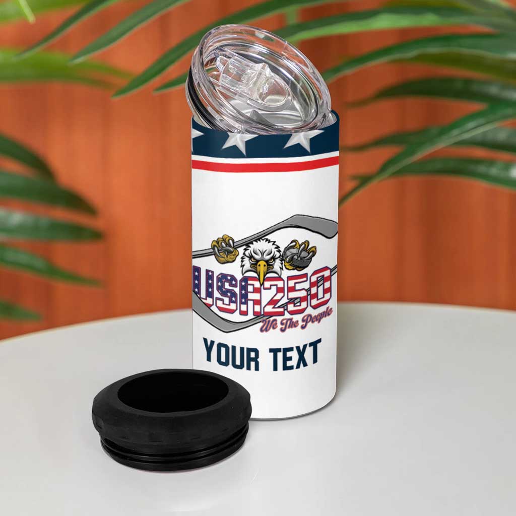Custom Hockey United States 250th Anniversary 4 in 1 Can Cooler Tumbler USA Semiquincentennial We The People
