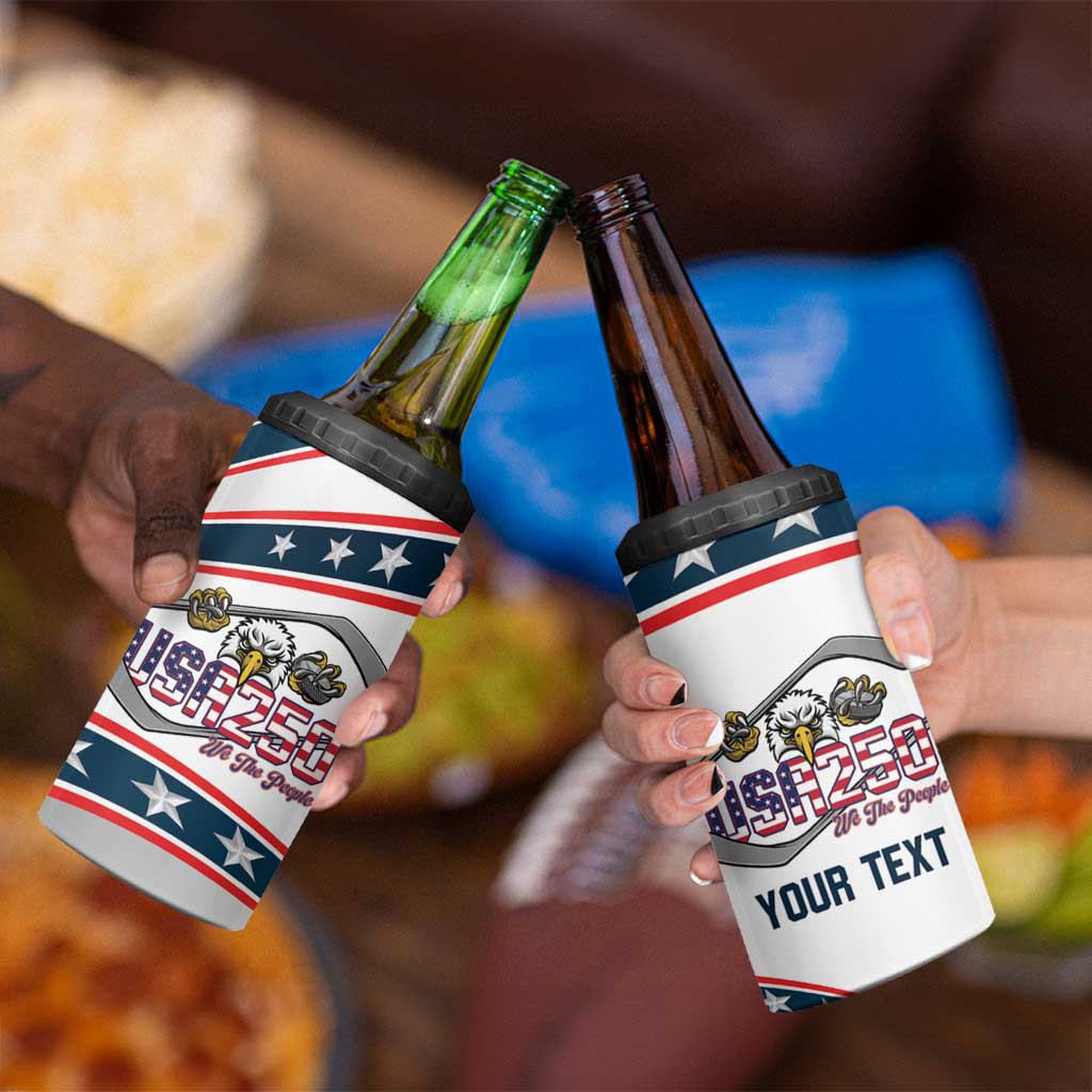 Custom Hockey United States 250th Anniversary 4 in 1 Can Cooler Tumbler USA Semiquincentennial We The People