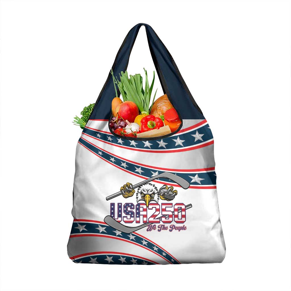 Hockey United States 250th Anniversary Grocery Bag USA Semiquincentennial We The People