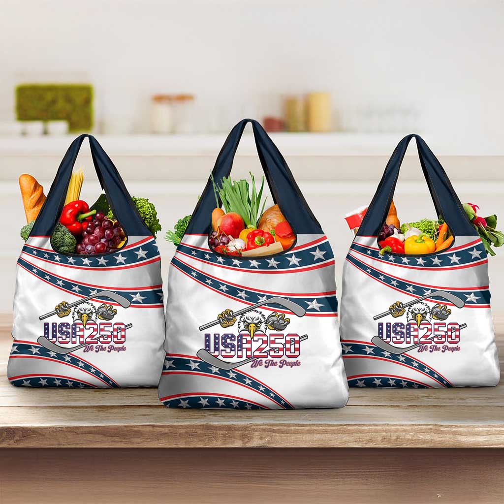 Hockey United States 250th Anniversary Grocery Bag USA Semiquincentennial We The People