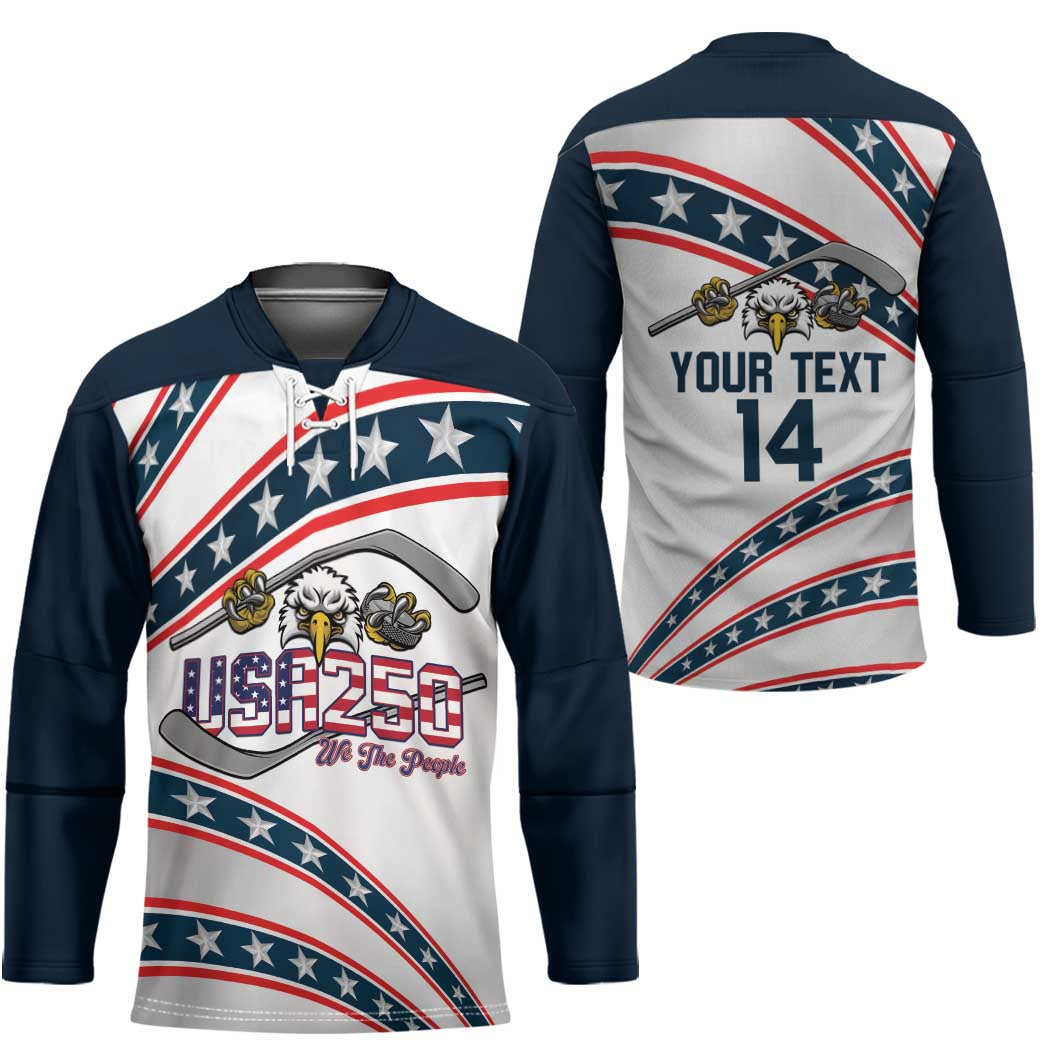 Custom Hockey United States 250th Anniversary Hockey Jersey USA Semiquincentennial We The People