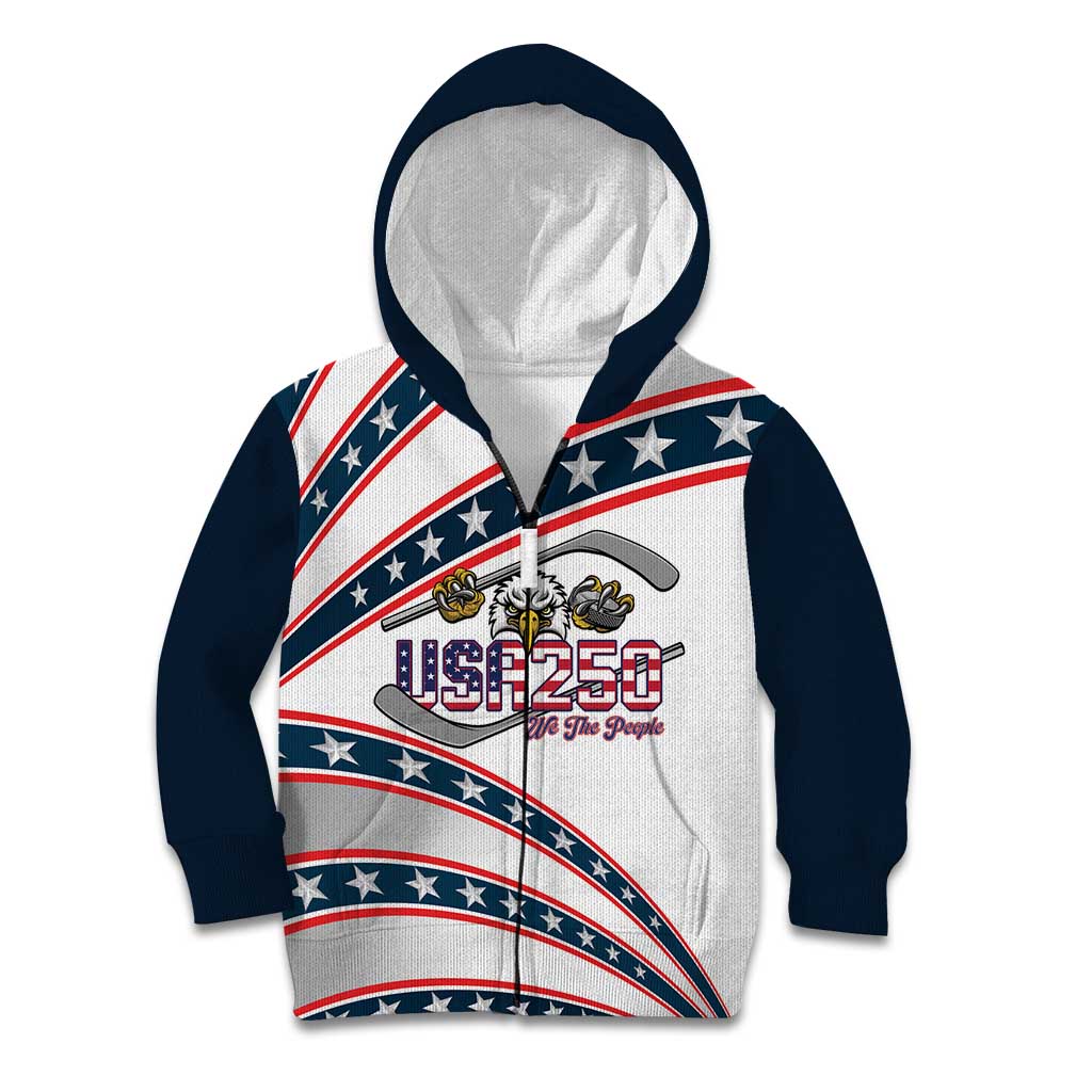 Custom Hockey United States 250th Anniversary Kid Hoodie USA Semiquincentennial We The People