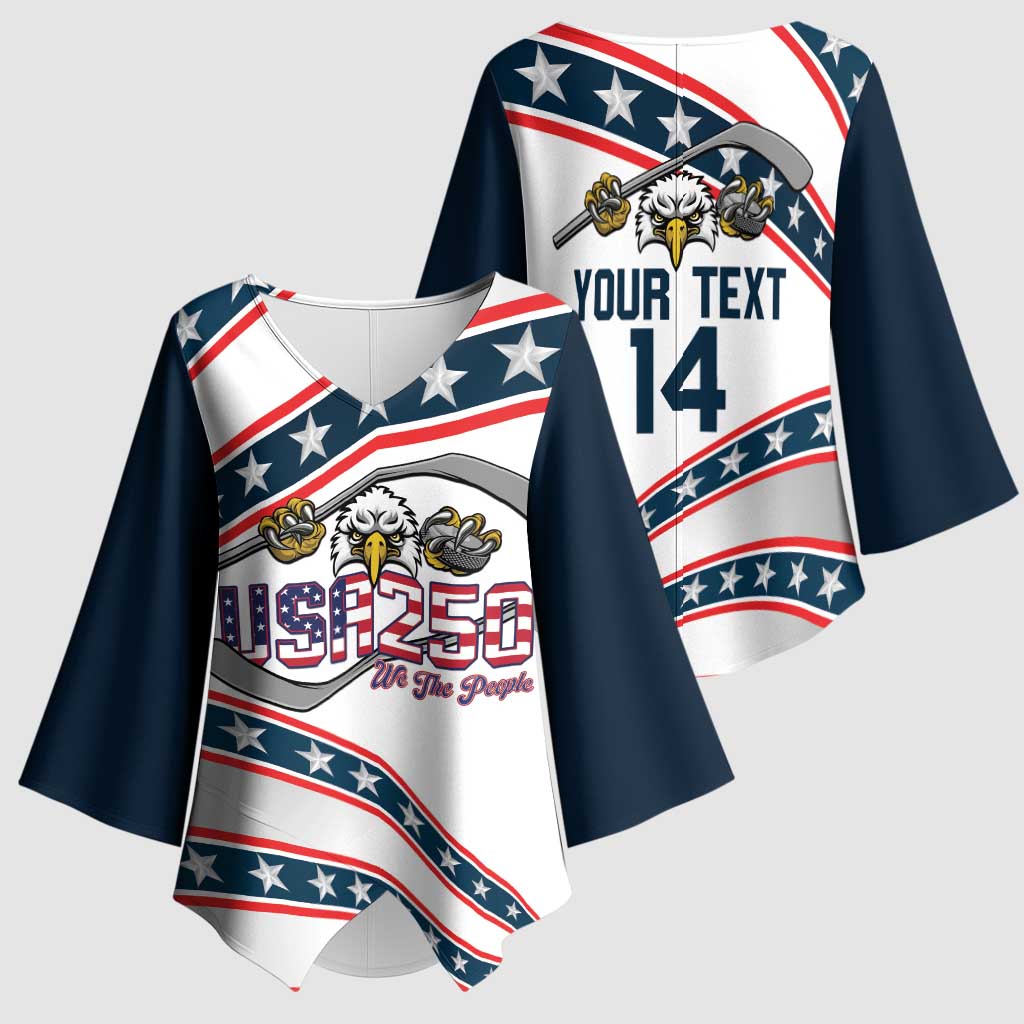 Custom Hockey United States 250th Anniversary Kimono Sleeve Blouse USA Semiquincentennial We The People