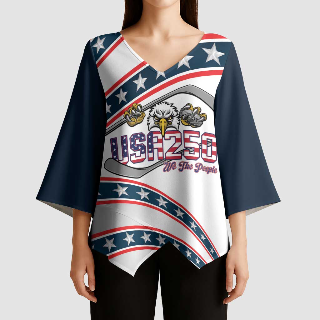 Custom Hockey United States 250th Anniversary Kimono Sleeve Blouse USA Semiquincentennial We The People