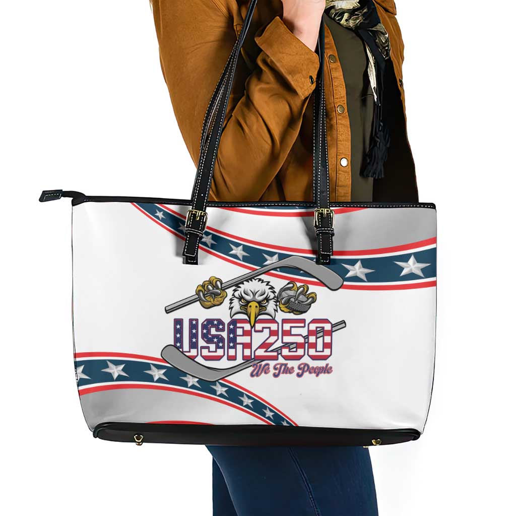 Hockey United States 250th Anniversary Leather Tote Bag USA Semiquincentennial We The People