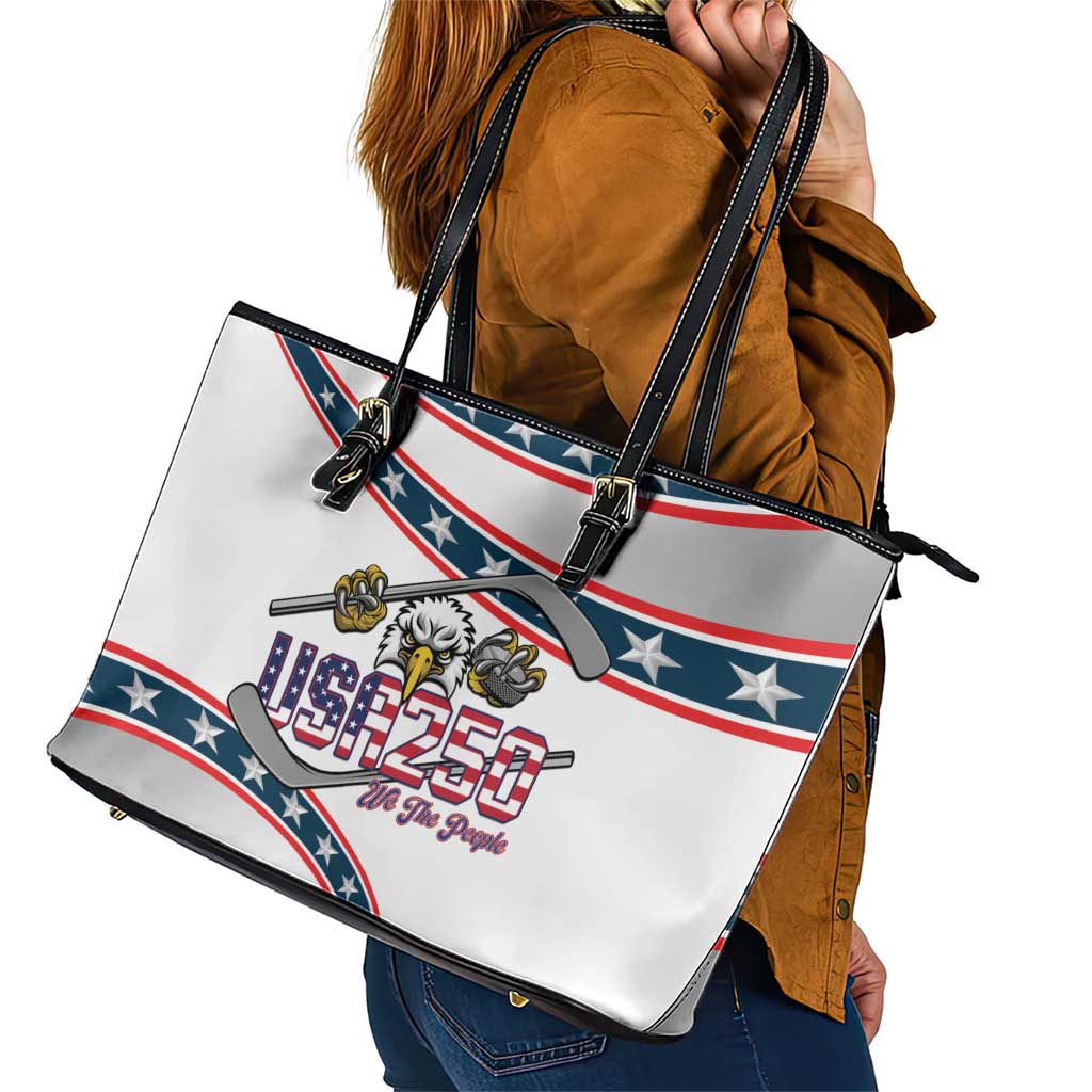 Hockey United States 250th Anniversary Leather Tote Bag USA Semiquincentennial We The People