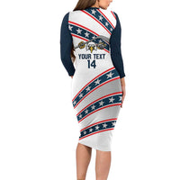 Custom Hockey United States 250th Anniversary Long Sleeve Bodycon Dress USA Semiquincentennial We The People
