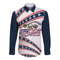 Custom Hockey United States 250th Anniversary Long Sleeve Button Shirt USA Semiquincentennial We The People