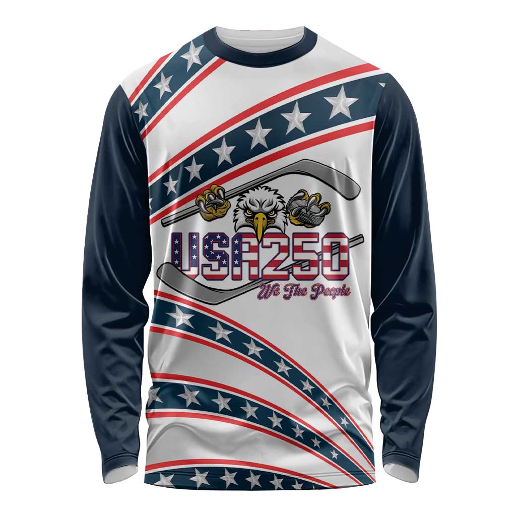 Custom Hockey United States 250th Anniversary Long Sleeve Shirt USA Semiquincentennial We The People