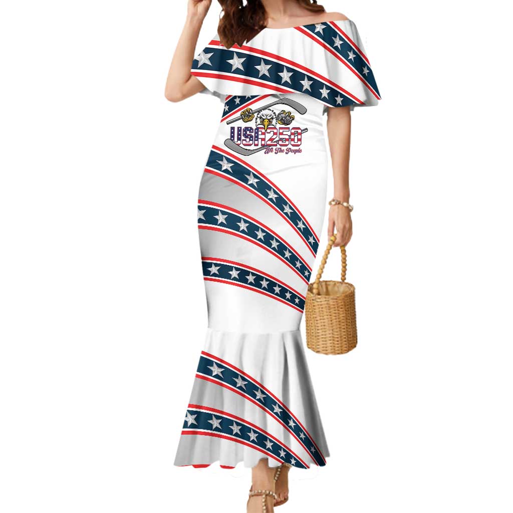 Custom Hockey United States 250th Anniversary Mermaid Dress USA Semiquincentennial We The People