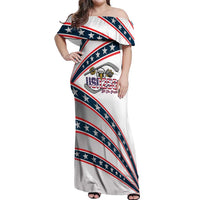 Custom Hockey United States 250th Anniversary Off Shoulder Maxi Dress USA Semiquincentennial We The People