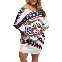 Custom Hockey United States 250th Anniversary Off Shoulder Short Dress USA Semiquincentennial We The People