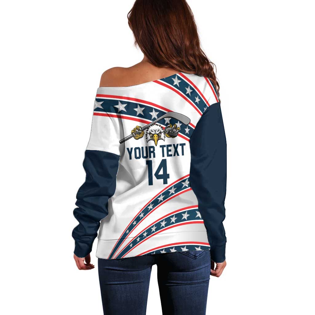 Custom Hockey United States 250th Anniversary Off Shoulder Sweater USA Semiquincentennial We The People