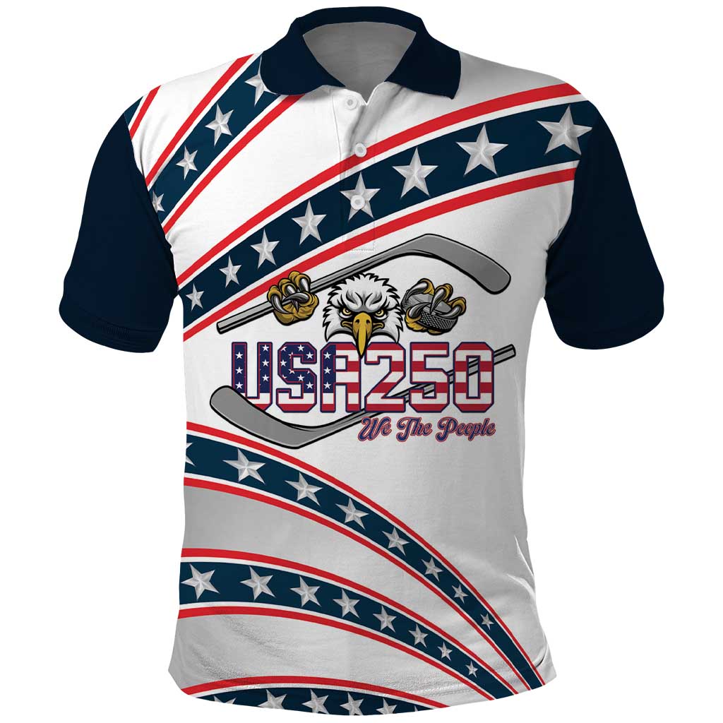 Custom Hockey United States 250th Anniversary Polo Shirt USA Semiquincentennial We The People