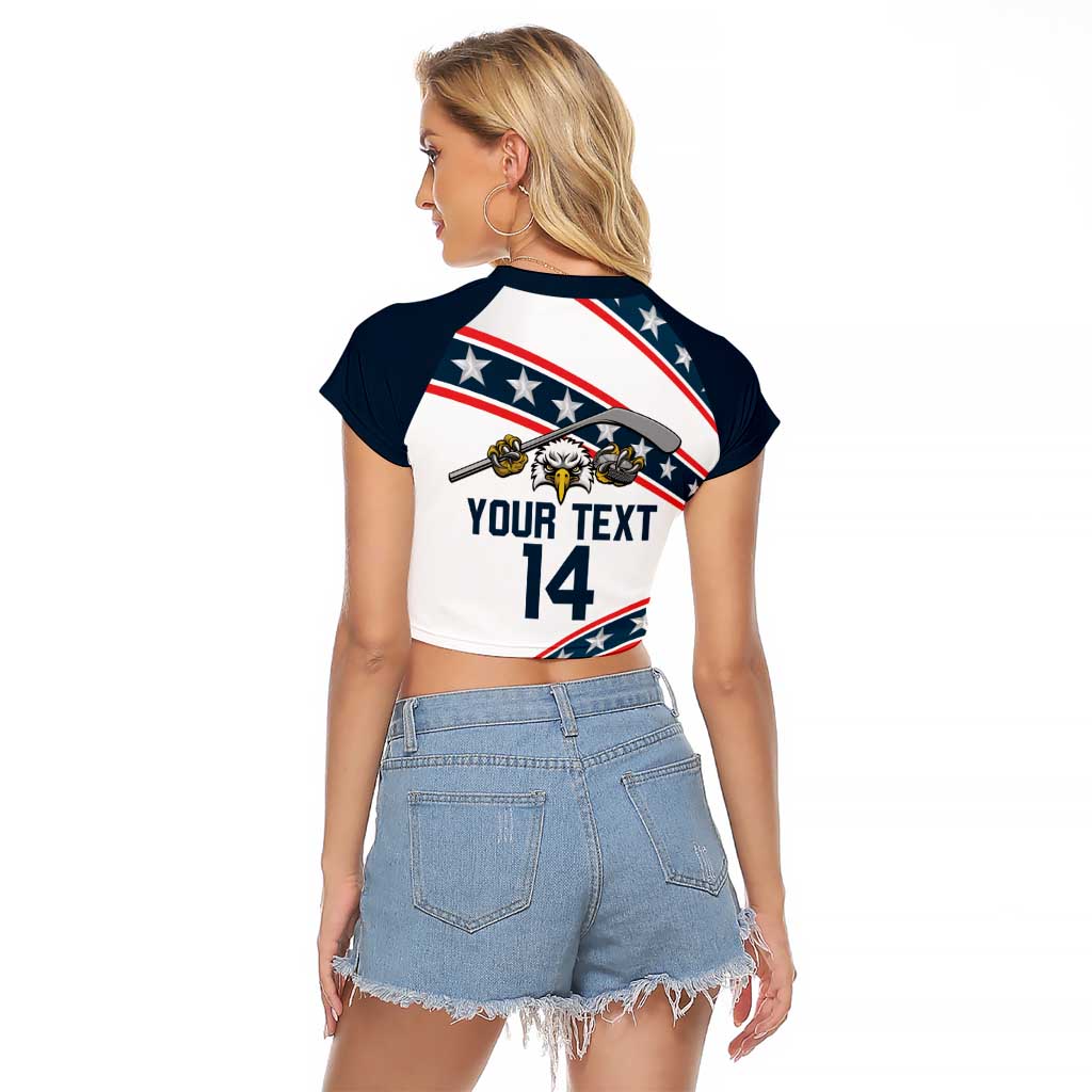 Custom Hockey United States 250th Anniversary Raglan Cropped T Shirt USA Semiquincentennial We The People