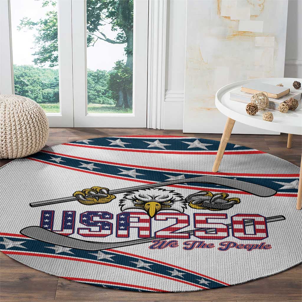 Hockey United States 250th Anniversary Round Carpet USA Semiquincentennial We The People