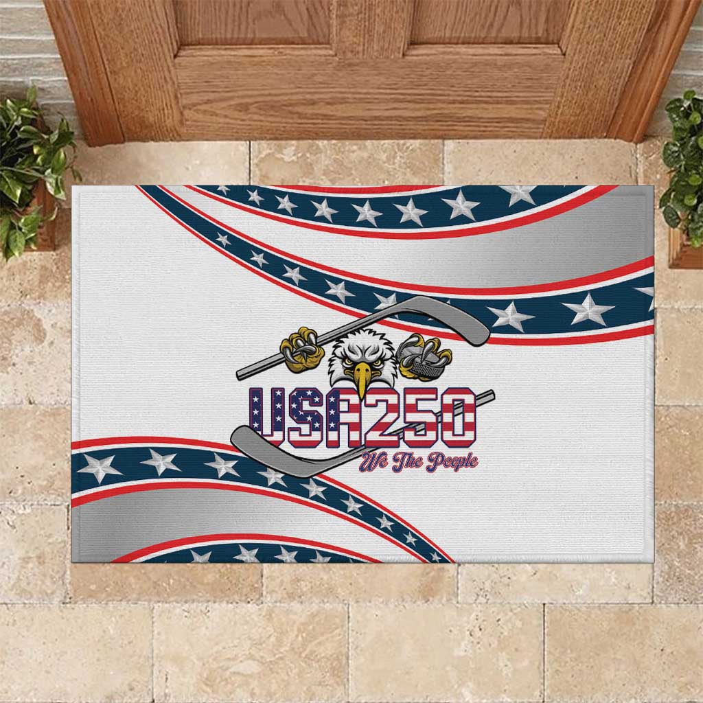 Hockey United States 250th Anniversary Rubber Doormat USA Semiquincentennial We The People