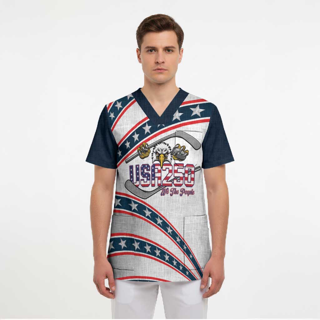 Custom Hockey United States 250th Anniversary Scrub Top USA Semiquincentennial We The People
