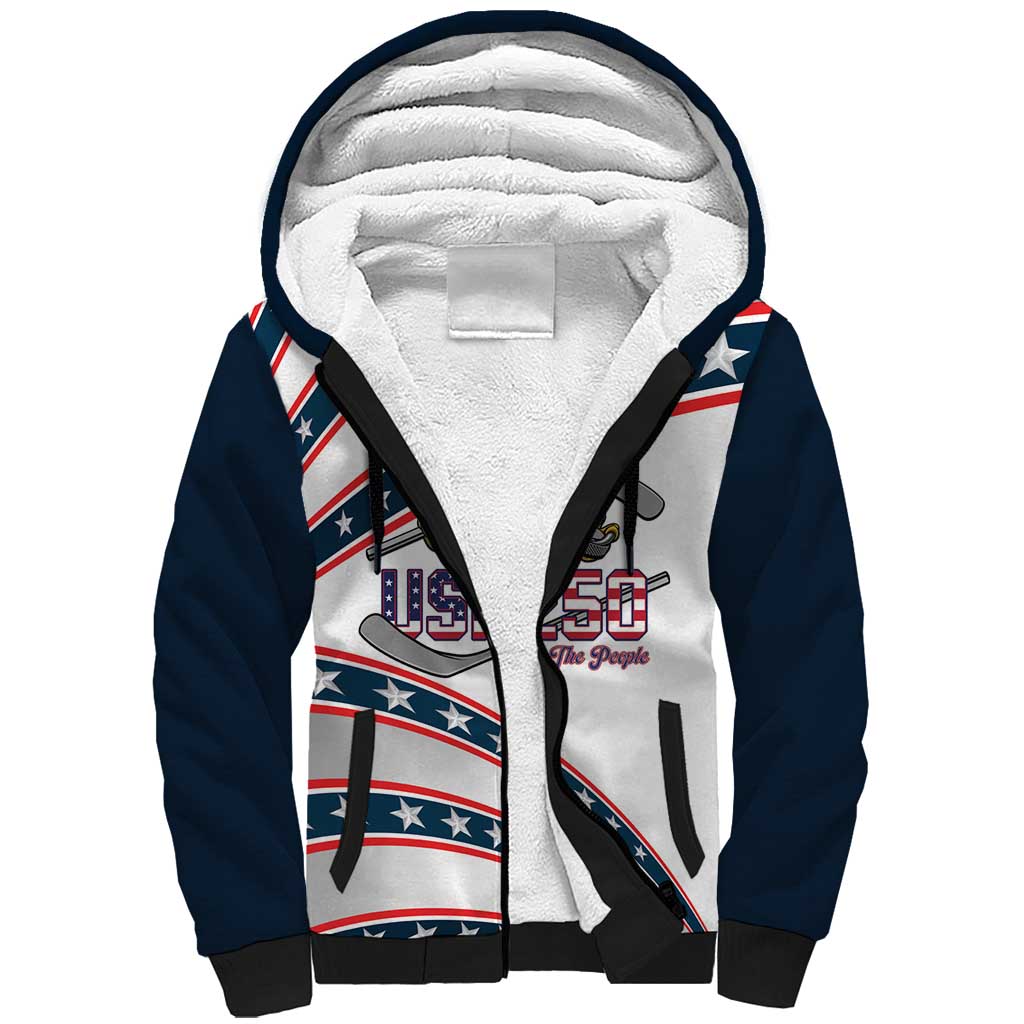 Custom Hockey United States 250th Anniversary Sherpa Hoodie USA Semiquincentennial We The People