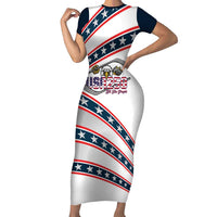 Custom Hockey United States 250th Anniversary Short Sleeve Bodycon Dress USA Semiquincentennial We The People