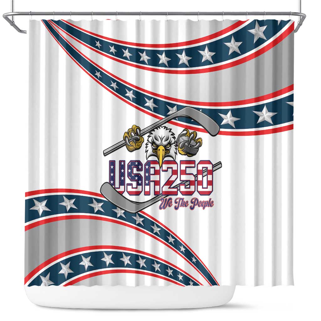 Hockey United States 250th Anniversary Shower Curtain USA Semiquincentennial We The People