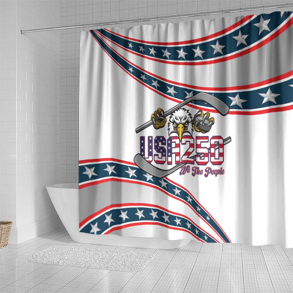 Hockey United States 250th Anniversary Shower Curtain USA Semiquincentennial We The People