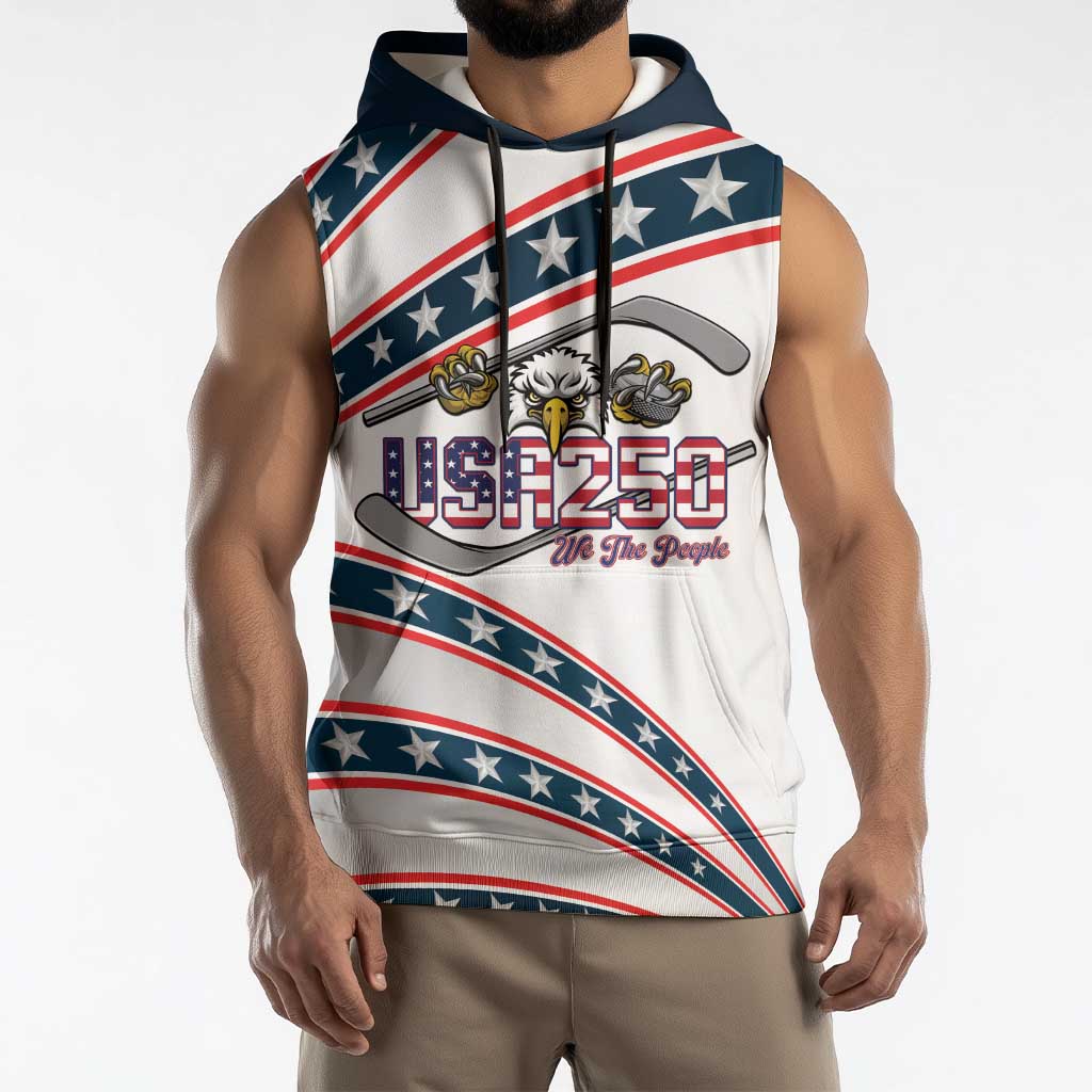 Custom Hockey United States 250th Anniversary Sleeveless Hoodie USA Semiquincentennial We The People