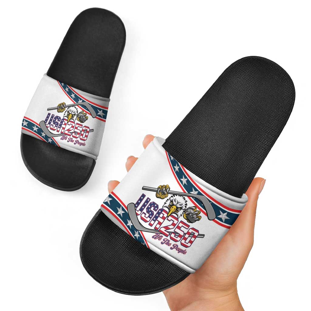 Hockey United States 250th Anniversary Slide Sandals USA Semiquincentennial We The People