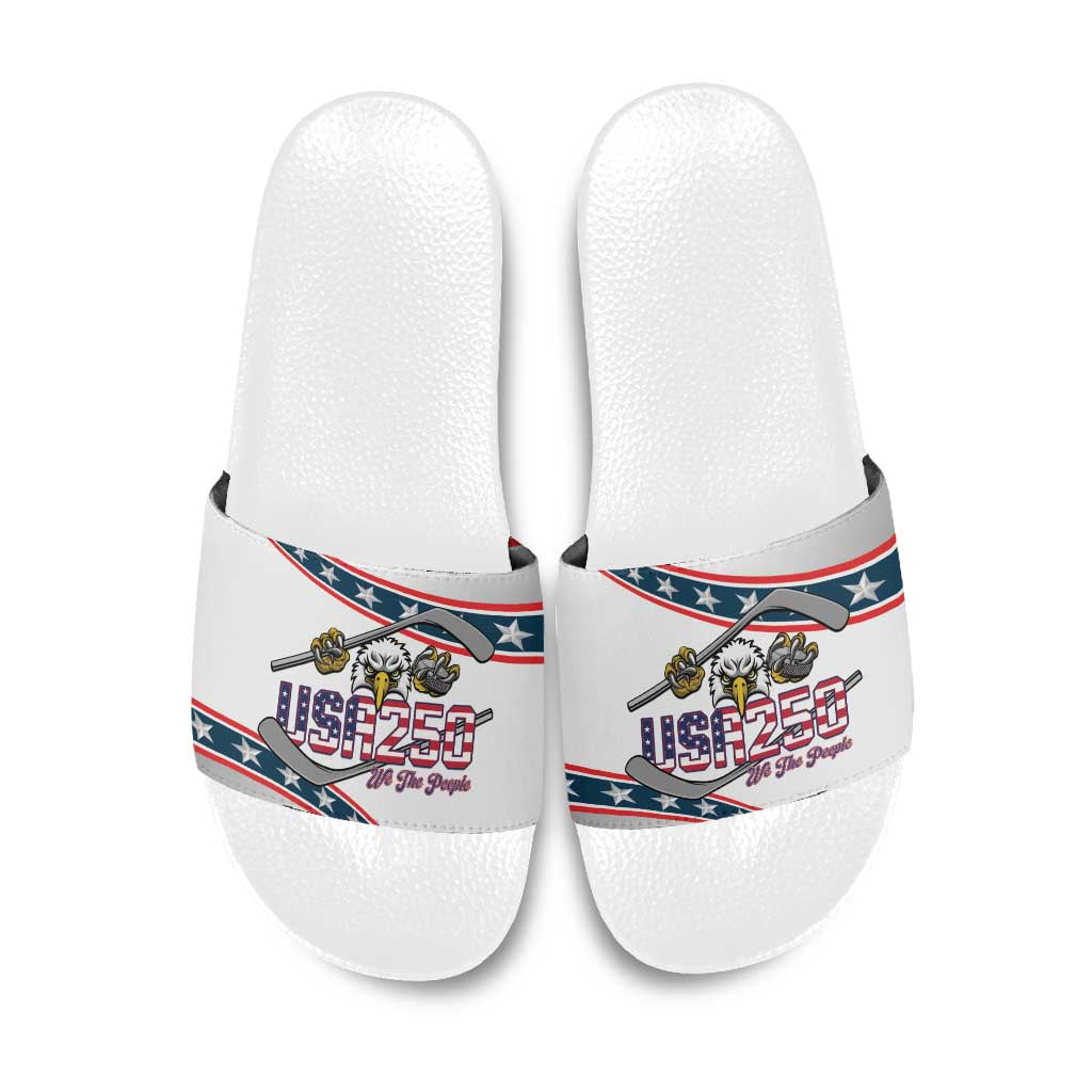 Hockey United States 250th Anniversary Slide Sandals USA Semiquincentennial We The People