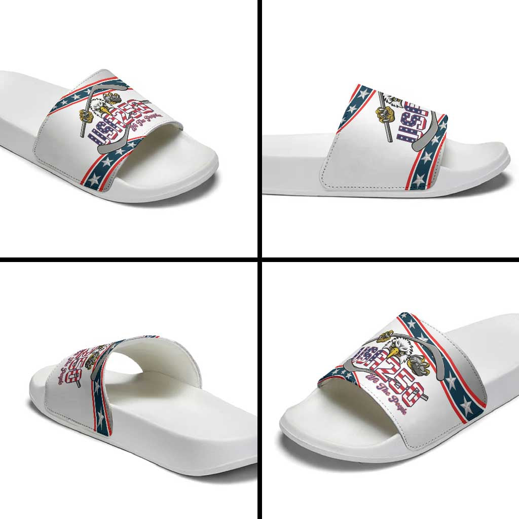 Hockey United States 250th Anniversary Slide Sandals USA Semiquincentennial We The People