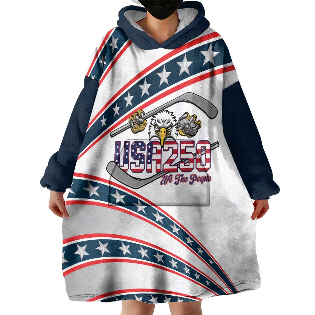 Custom Hockey United States 250th Anniversary Wearable Blanket Hoodie USA Semiquincentennial We The People