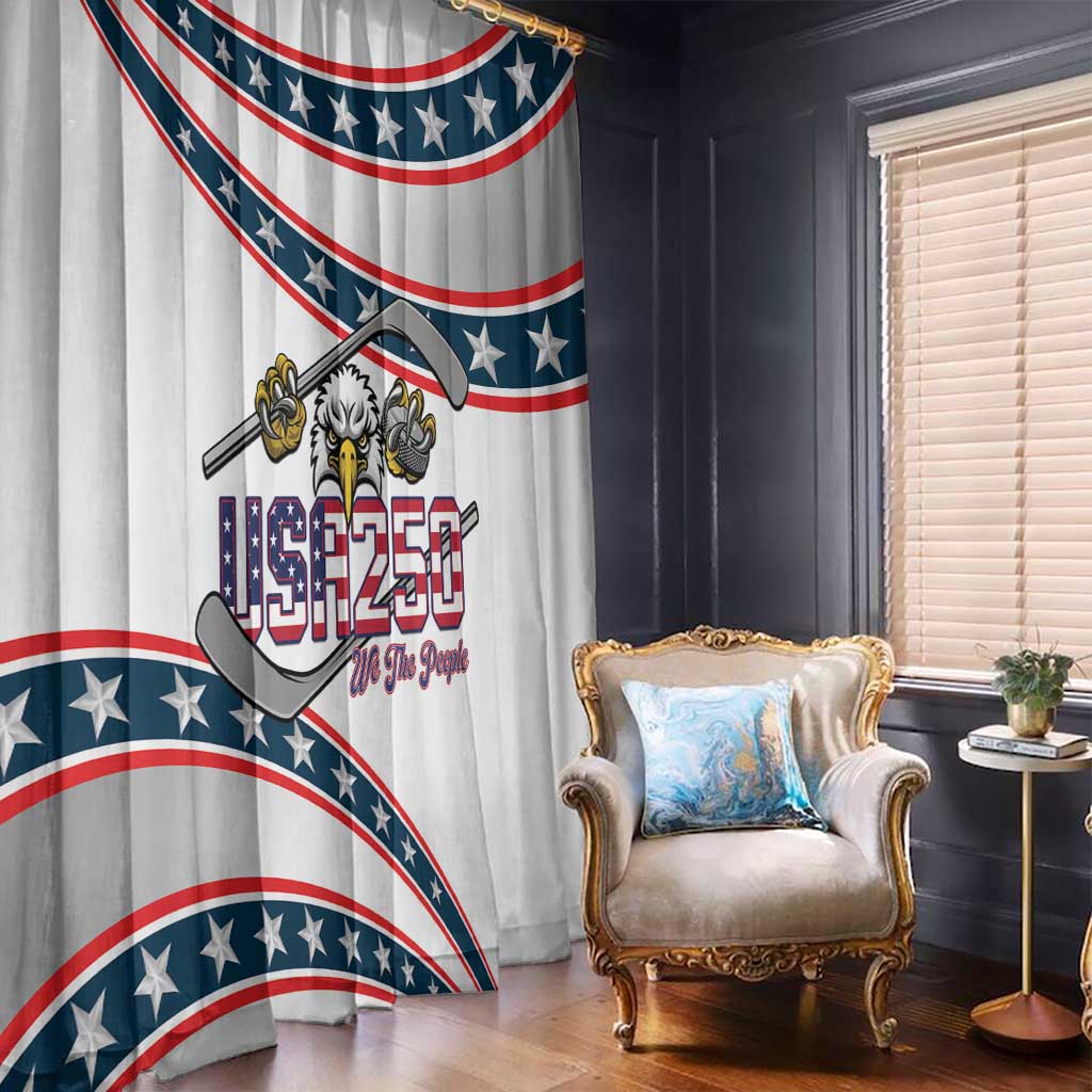 Hockey United States 250th Anniversary Window Curtain USA Semiquincentennial We The People