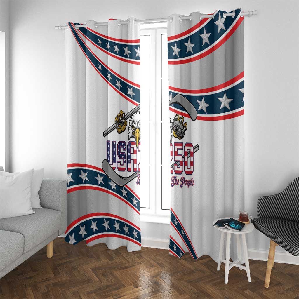 Hockey United States 250th Anniversary Window Curtain USA Semiquincentennial We The People