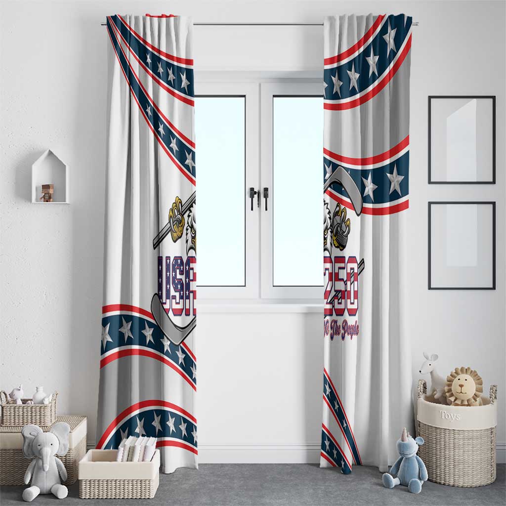 Hockey United States 250th Anniversary Window Curtain USA Semiquincentennial We The People