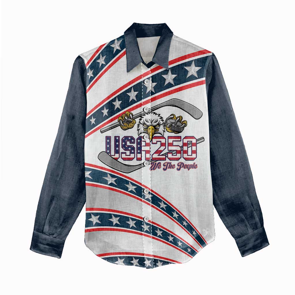 Custom Hockey United States 250th Anniversary Women Casual Shirt USA Semiquincentennial We The People