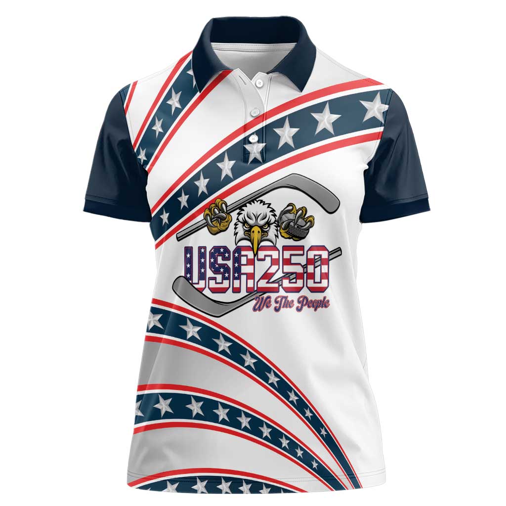 Custom Hockey United States 250th Anniversary Women Polo Shirt USA Semiquincentennial We The People