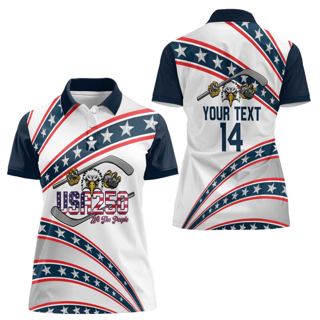 Custom Hockey United States 250th Anniversary Women Polo Shirt USA Semiquincentennial We The People