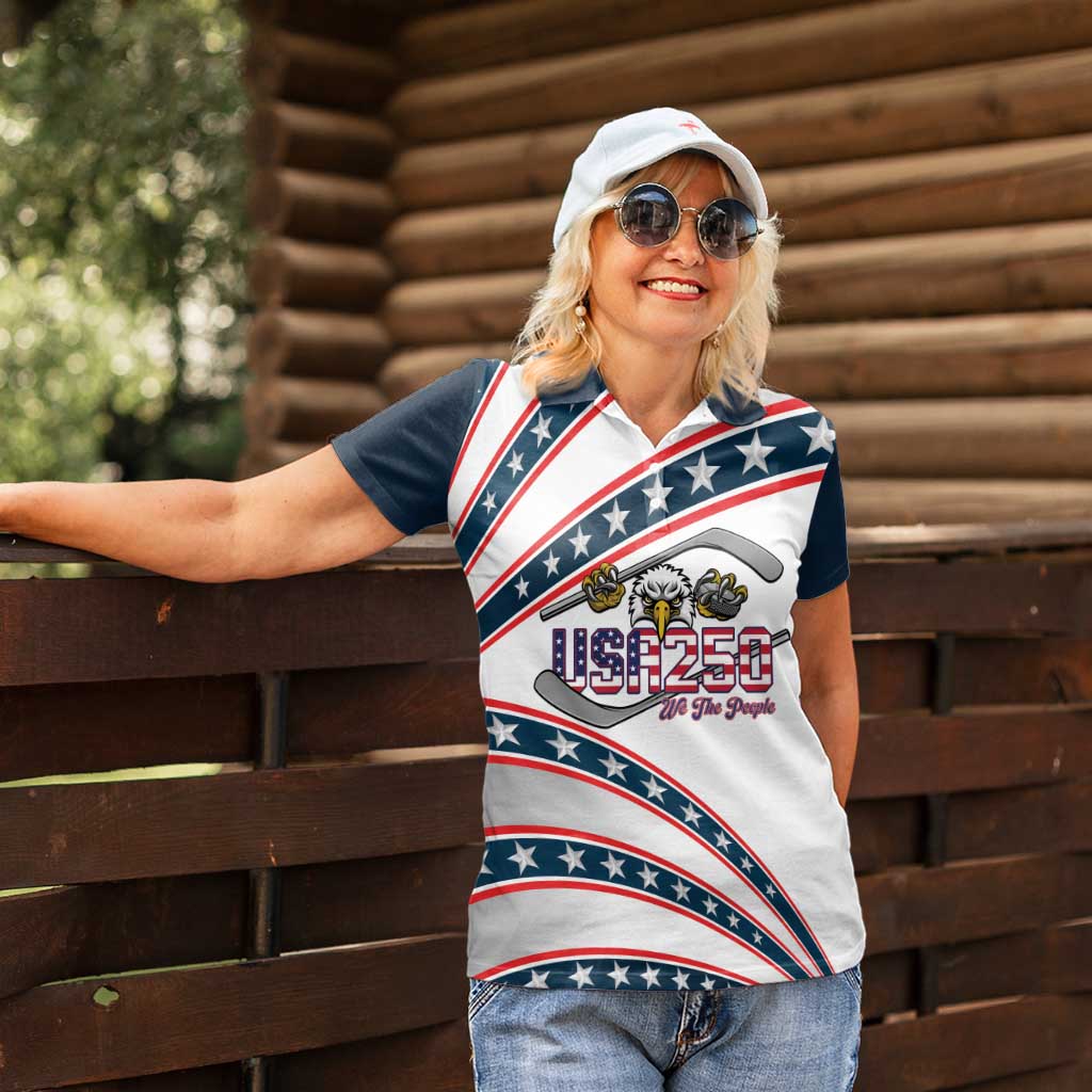 Custom Hockey United States 250th Anniversary Women Polo Shirt USA Semiquincentennial We The People