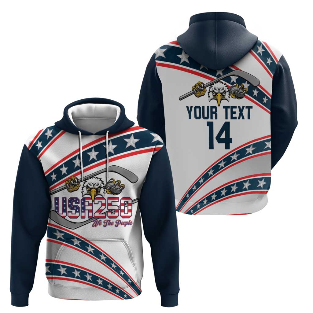 Custom Hockey United States 250th Anniversary Zip Hoodie USA Semiquincentennial We The People