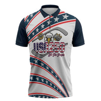 Custom Hockey United States 250th Anniversary Zipper Polo Shirt USA Semiquincentennial We The People